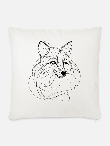 Linienfuchs - Sofakissenbezug 45 x 45 cm - Naturweiß 
