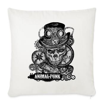 M. Crâne SteamPunk AnimalPunk - Housse de coussin décorative 45 x 45 cm - blanc nature - Devant