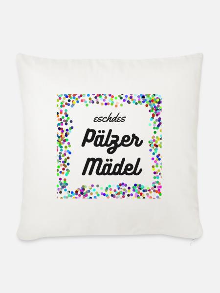 Eschdes Pälzer Mädel Konfetti Logo PFALZstyle - Sofakissenbezug 45 x 45 cm - Naturweiß
