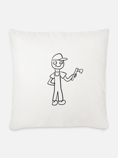 Handwerker Handwerk - Sofakissenbezug 45 x 45 cm - Naturweiß 
