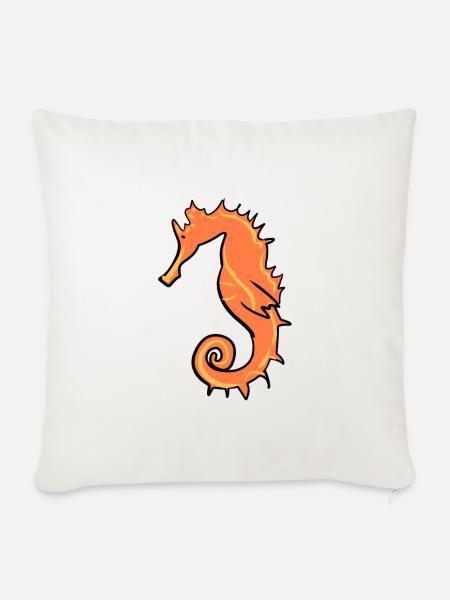 seepferdchen tier symbol tiere meerestier - Sofakissenbezug 45 x 45 cm - Naturweiß