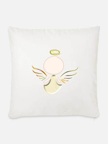 Goldener Engel symbol beschützer symbol glitzer - Sofakissenbezug 45 x 45 cm - Naturweiß 
