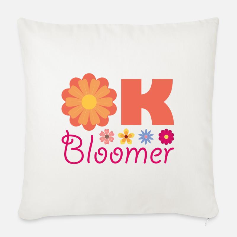 Ok Bloomer - Housse de coussin décorative 45 x 45 cm - blanc nature
