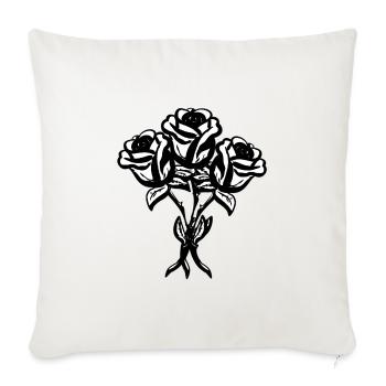 drei rosen pflanzen pflanze - Sofakissenbezug 45 x 45 cm - Naturweiß  - Vorne