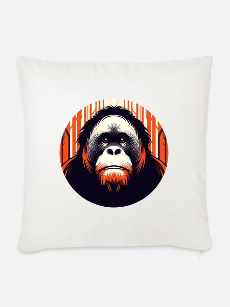 Orang-Utan - Sofakissenbezug 45 x 45 cm - Naturweiß 
