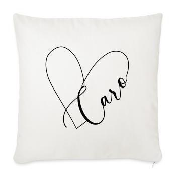 Caro Name Heart Line - Sofa pillowcase 17,3'' x 17,3'' (45 x 45 cm) - natural white - Front