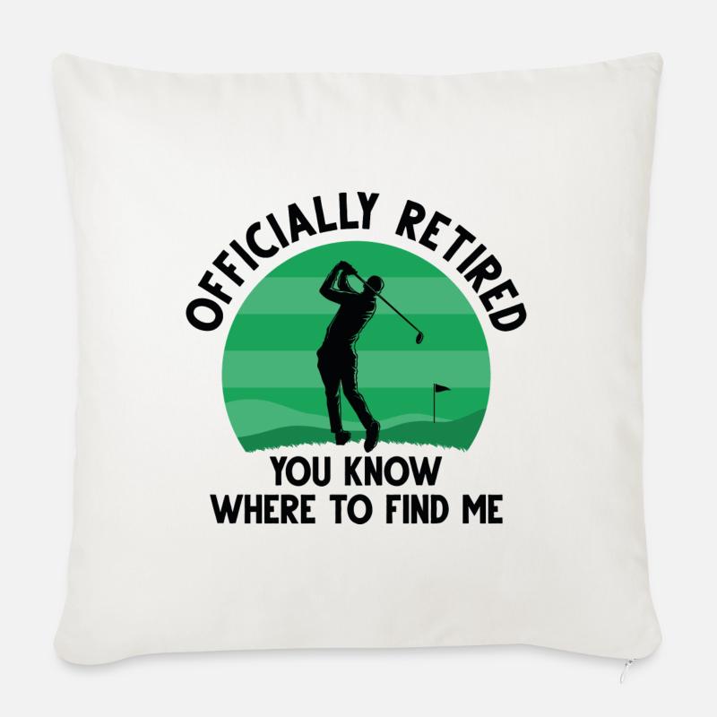 Officially Retired Golf - Sofa pillowcase 17,3'' x 17,3'' (45 x 45 cm) - natural white