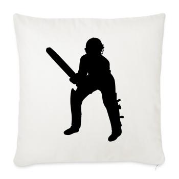 Cricket Batsman Batter Black - Sofa pillowcase 17,3'' x 17,3'' (45 x 45 cm) - natural white - Front