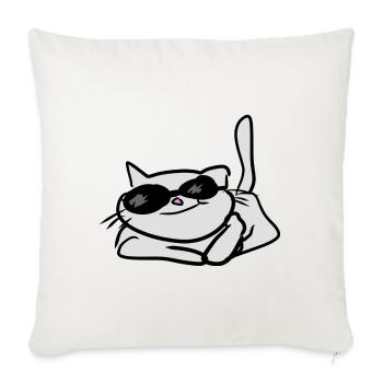 cool cat animal pet summer - Sofa pillowcase 17,3'' x 17,3'' (45 x 45 cm) - natural white - Front
