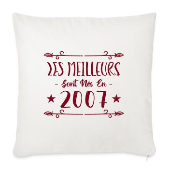 Les meilleurs sont nés en 2007 - Housse de coussin décorative 45 x 45 cm - blanc nature - Devant