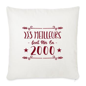 Les meilleurs sont nés en 2000 - Housse de coussin décorative 45 x 45 cm - blanc nature - Devant