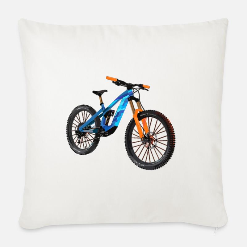 Design de VTT cool dans le style polygonal - Housse de coussin décorative 45 x 45 cm - blanc nature