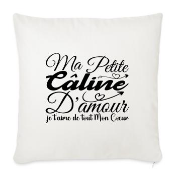 Cadeau câline d'amour, meilleure câline je t'aime - Housse de coussin décorative 45 x 45 cm - blanc nature - Devant