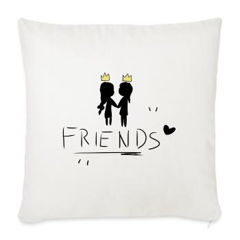 friends friendship kroen queens symbol - Sofa pillowcase 17,3'' x 17,3'' (45 x 45 cm) - natural white - Front