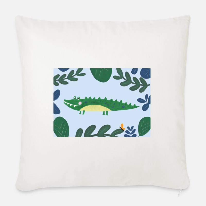 crocodile - Housse de coussin décorative 45 x 45 cm - blanc nature