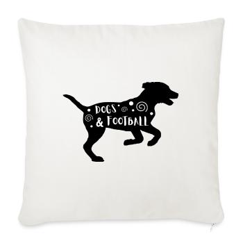 Chiens et football - Housse de coussin décorative 45 x 45 cm - blanc nature - Devant