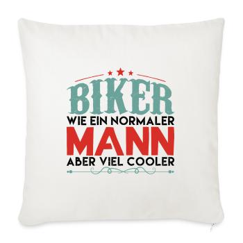 Old School Biker Chopper Motorradfahrer ! - Sofakissenbezug 45 x 45 cm - Naturweiß  - Vorne