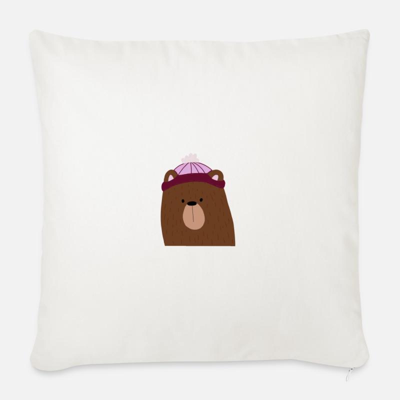 Baer - Housse de coussin décorative 45 x 45 cm - blanc nature
