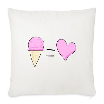 heart symbol eat ice cream summer - Sofa pillowcase 17,3'' x 17,3'' (45 x 45 cm) - natural white - Front