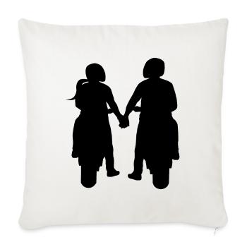 Bikercouple Motocycliste Couple Couple Moto - Housse de coussin décorative 45 x 45 cm - blanc nature - Devant