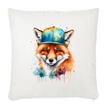 Casquette Fox Snapback Cool Animal Design Print - Housse de coussin décorative 45 x 45 cm - blanc nature - Devant