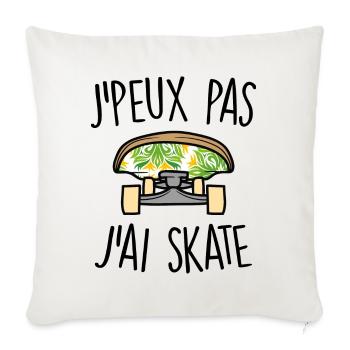 J'peux pas j'suis en skate - Housse de coussin décorative 45 x 45 cm - blanc nature - Devant