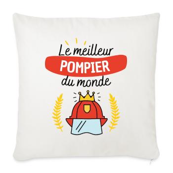 La meilleur pompier du monde - Housse de coussin décorative 45 x 45 cm - blanc nature - Devant
