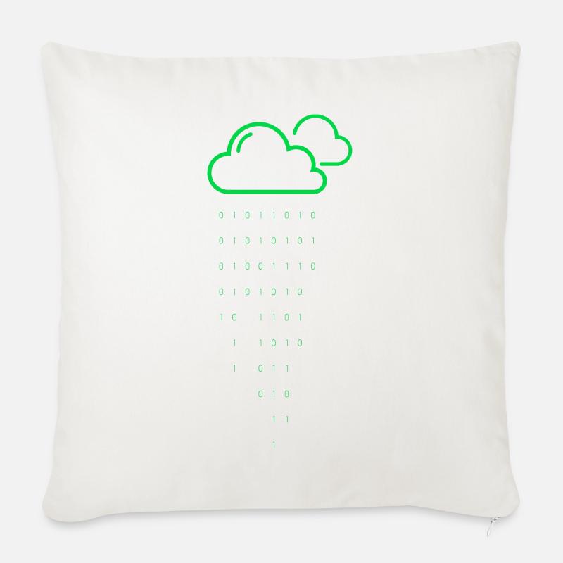Cloud rain code - Sofa pillowcase 17,3'' x 17,3'' (45 x 45 cm) - natural white
