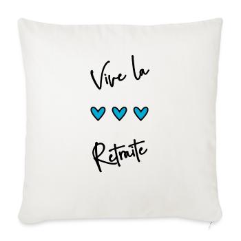RETRAITE. BONNE RETRAITE. JOYEUSE RETRAITE - Housse de coussin décorative 45 x 45 cm - blanc nature - Devant