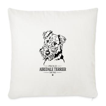 Airedale Terrier Mom Dog Dog Wilsigns - Sofa pillowcase 17,3'' x 17,3'' (45 x 45 cm) - natural white - Front