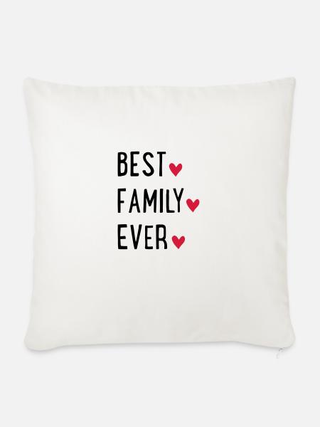 Beste Familie - Sofakissenbezug 45 x 45 cm - Naturweiß