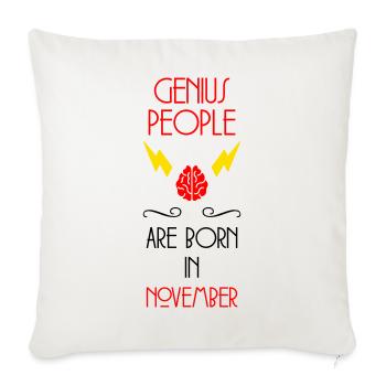 Génie né Novembre Cadeau Bébé - Housse de coussin décorative 45 x 45 cm - blanc nature - Devant