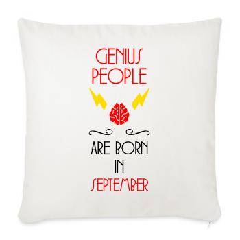 Les Génies sont nés en Septembre Humour - Housse de coussin décorative 45 x 45 cm - blanc nature - Devant