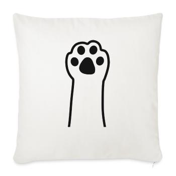 Chat patte animal de compagnie chat chat animal chattes pattes - Housse de coussin décorative 45 x 45 cm - blanc nature - Devant