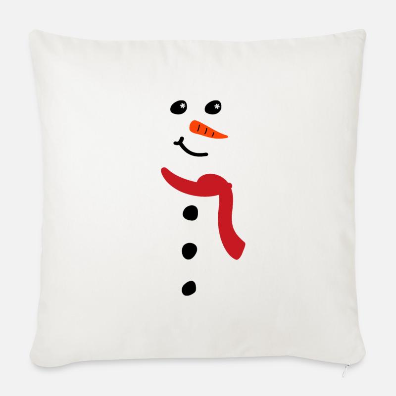 Fröhlicher Schneemann - Sofakissenbezug 45 x 45 cm - Naturweiß 