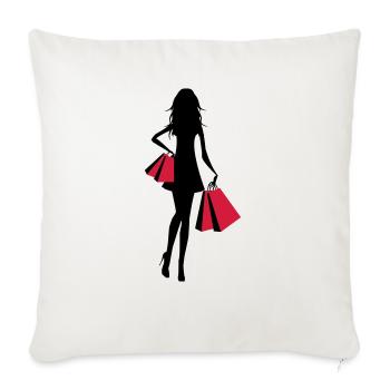 Shopping - Sofakissenbezug 45 x 45 cm - Naturweiß  - Vorne