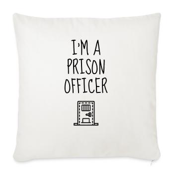 gardien de prison / surveillant / police / juge - Housse de coussin décorative 45 x 45 cm - blanc nature - Devant