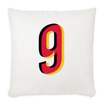 Number 9 Germany jersey number black red gold - Sofa pillowcase 17,3'' x 17,3'' (45 x 45 cm) - natural white - Front