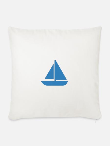 Segelboot Design - Sofakissenbezug 45 x 45 cm - Naturweiß 