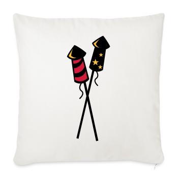 Fusées de feux d'artifice du nouvel an - Feu d'artifice du nouvel an - Housse de coussin décorative 45 x 45 cm - blanc nature - Devant