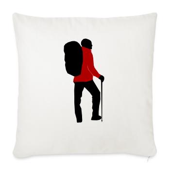 Les randonneurs peuvent être personnalisés - Housse de coussin décorative 45 x 45 cm - blanc nature - Devant