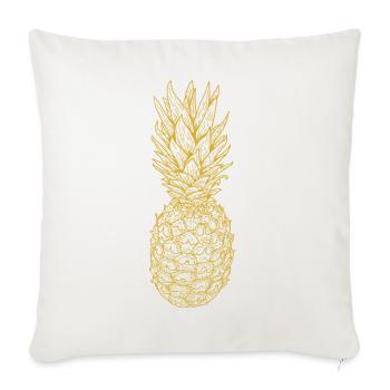 Pineapple gold - Sofa pillowcase 17,3'' x 17,3'' (45 x 45 cm) - natural white - Front