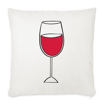 wine glass - Sofa pillowcase 17,3'' x 17,3'' (45 x 45 cm) - natural white - Front