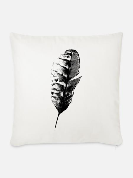 Feder Schreibfeder - Sofakissenbezug 45 x 45 cm - Naturweiß