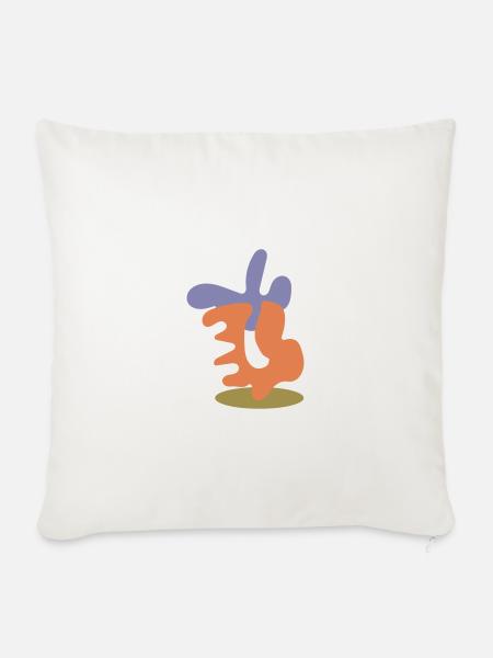 Abstrakte Formen - Sofakissenbezug 45 x 45 cm - Naturweiß