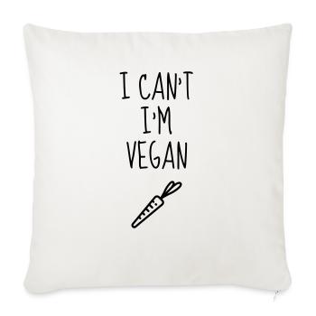 végétarien / végétarienne / végétarisme / vegan - Housse de coussin décorative 45 x 45 cm - blanc nature - Devant