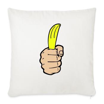 Banane à la main - Housse de coussin décorative 45 x 45 cm - blanc nature - Devant