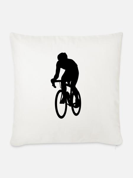 Rennrad - Sofakissenbezug 45 x 45 cm - Naturweiß