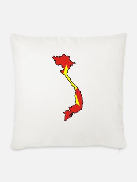 Vietnam - Sofakissenbezug 45 x 45 cm - Naturweiß