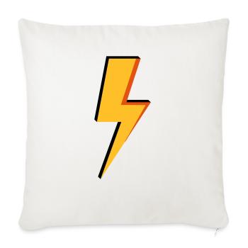 Blitz - Leistung - Strom - Sofakissenbezug 45 x 45 cm - Naturweiß  - Vorne